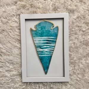 Wall Art Turquoise and White Set of 2